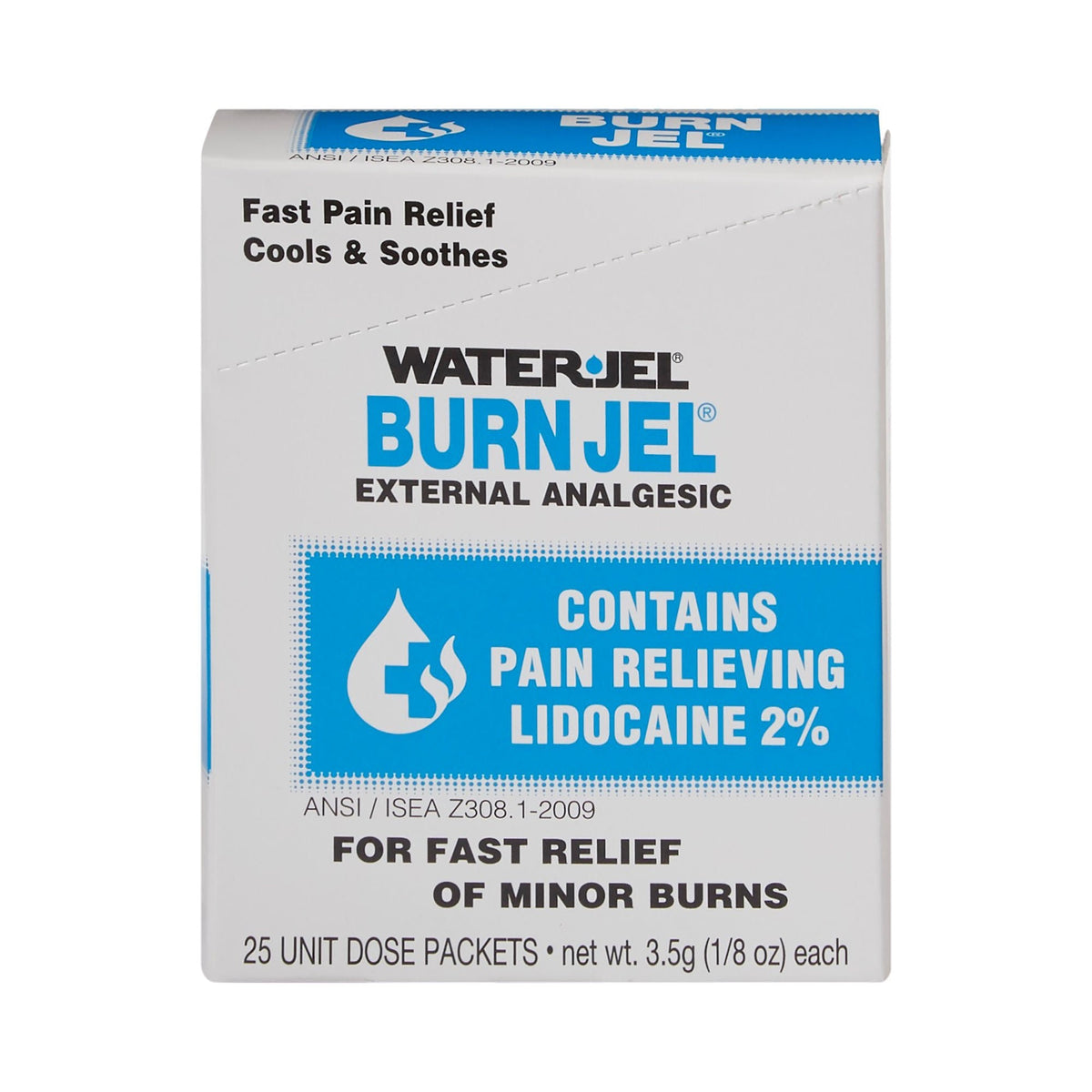 Water Jel Burn Jel, Burn Relief Topical Gel, Lidocaine, 3.5 g Packet - 600U-1.00.000 - LL Medico