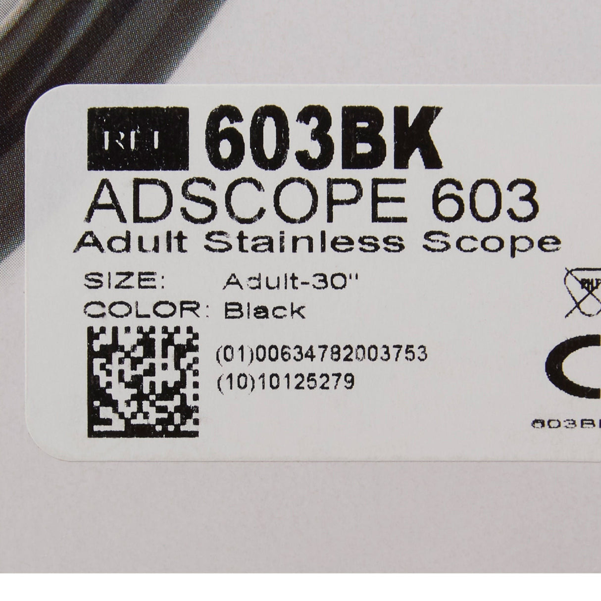 ADC Adscope 603 Classic Stethoscope, Black, 22"