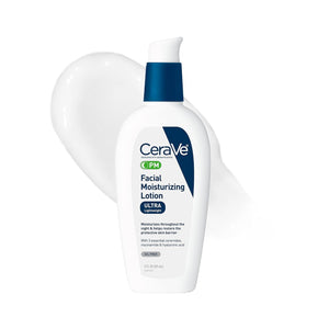CeraVe Facial Moisturizing Lotion PM, Ultra Lightweight, Unscented, 3 fl oz