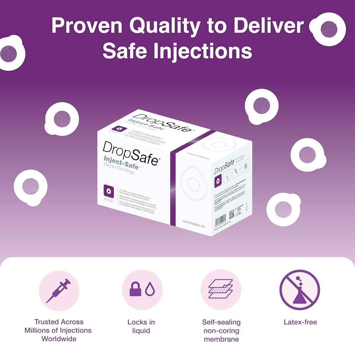 DropSafe Inject-Safe Barrier Bandage Pre-Injection Adhesive Strip