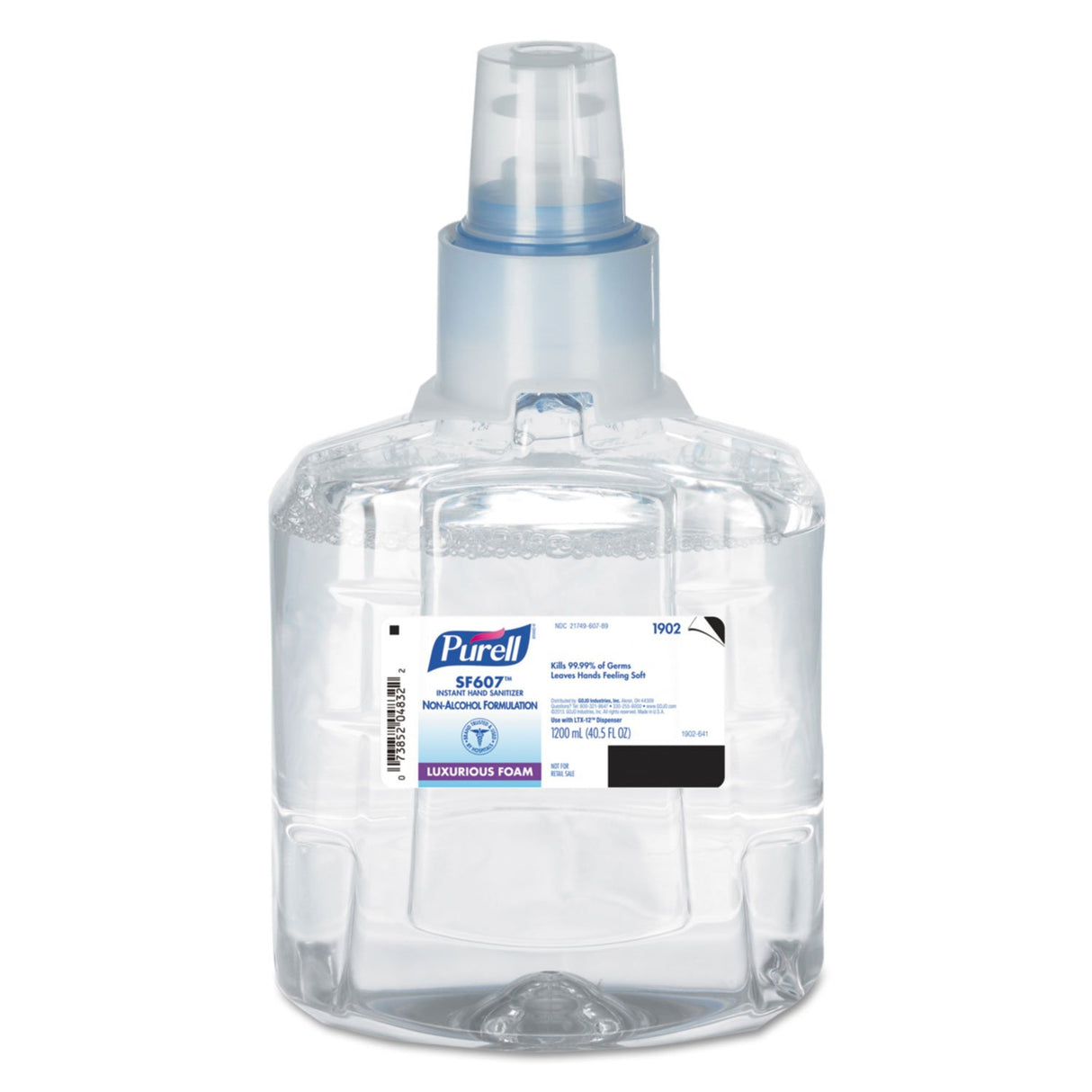 Purell SF607 Instant Hand Sanitizer, Non-Alcohol Formulation, Luxurious Foam, 1200 mL Refill Bottle