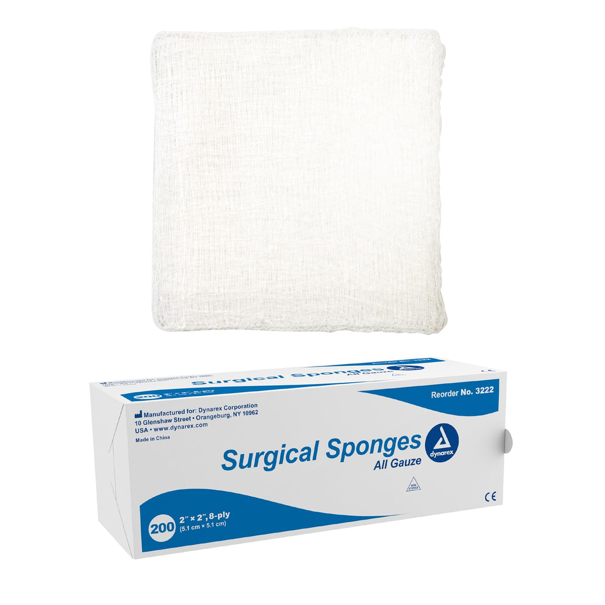 dynarex Gauze Sponge, 2 x 2 Inch, 8-Ply