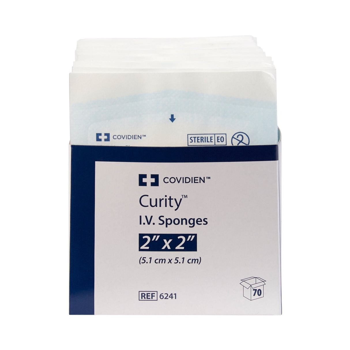 Cardinal Health Curity IV / Drain Split Dressing, 2 x 2 Inch, Six-Ply