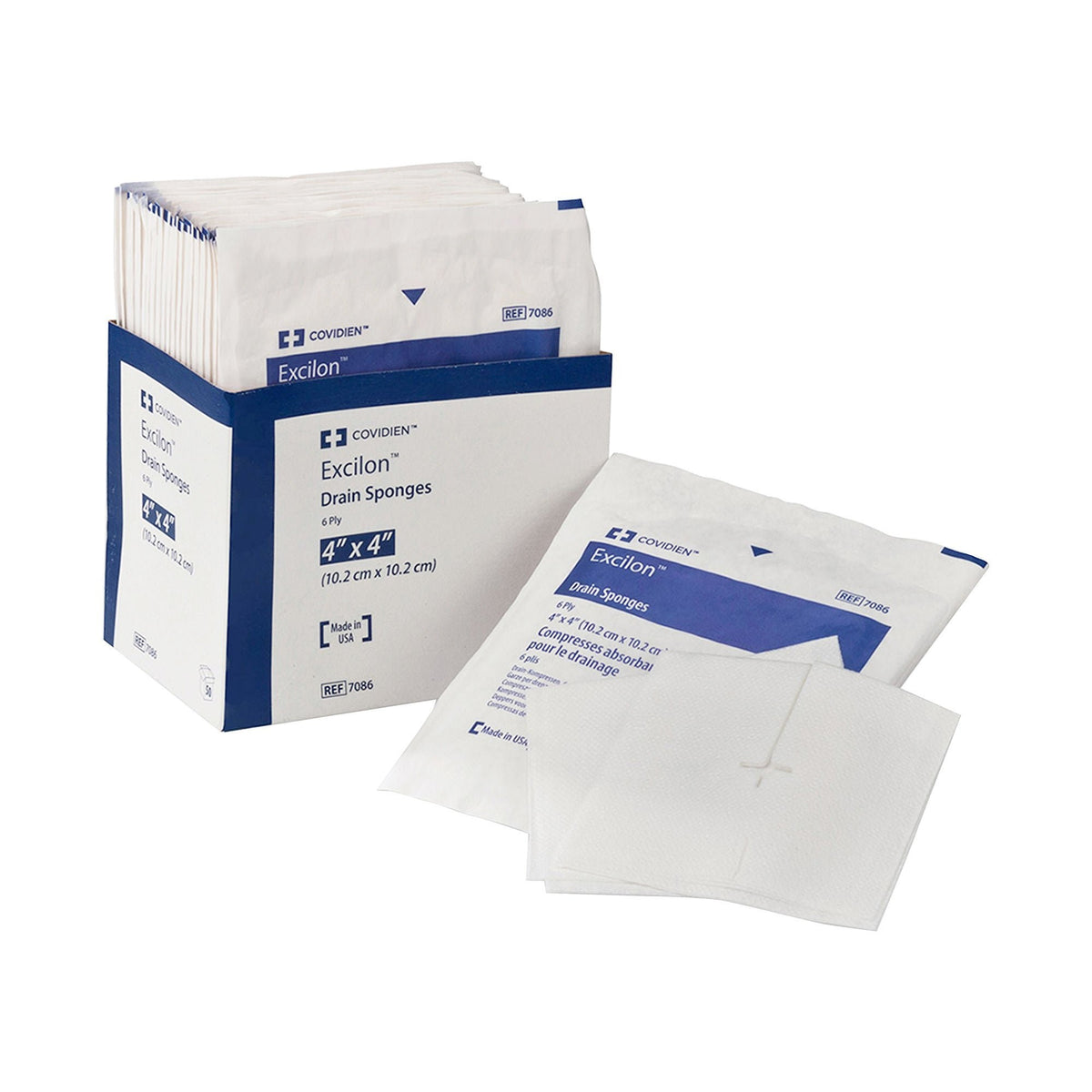 Cardinal Health Curity Drain Sponge, 4 x 4 Inch, Six-Ply