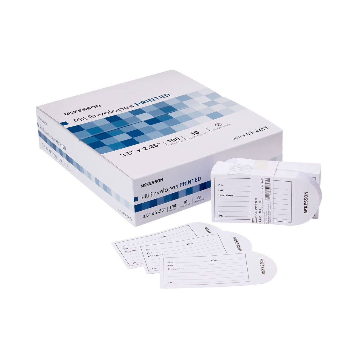 McKesson Pill Envelope, 3.5" x 2.25", White - 63-4415 - LL Medico