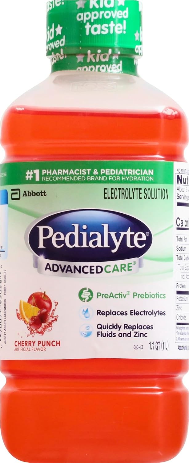 Pedialyte AdvancedCare Electrolyte Solution, Cherry Punch, 33.8 oz
