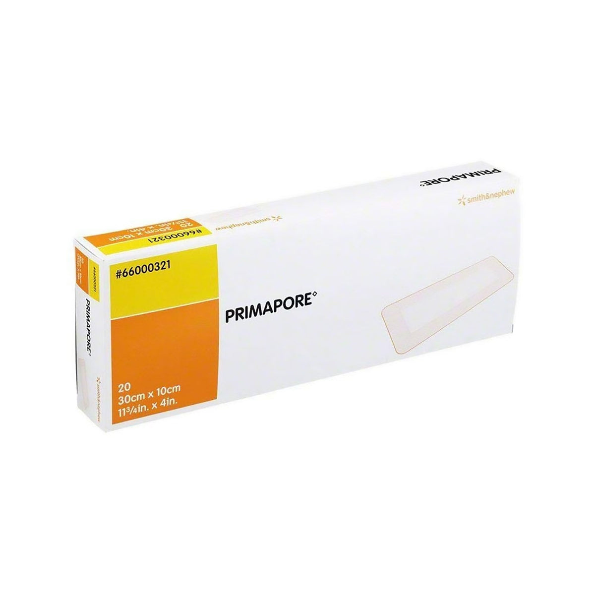 Primapore Island Dressing, Adhesive Wound Dressing, 4 x 11.75", White, Polyester Nonwoven, Sterile - 66000321 - LL Medico