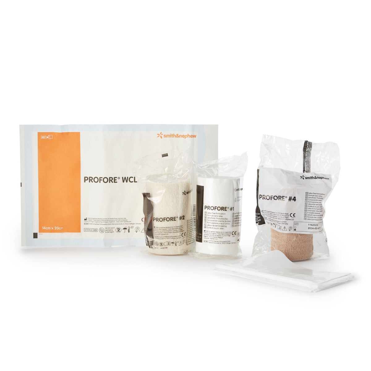 Profore Lite, 3-Layer Lite Compression Bandage System, Self-adherent / Tape Closure, Tan / White, Elastic / Fabric, NonSterile, 20 to 30 mmHg - 66000771-Single - LL Medico