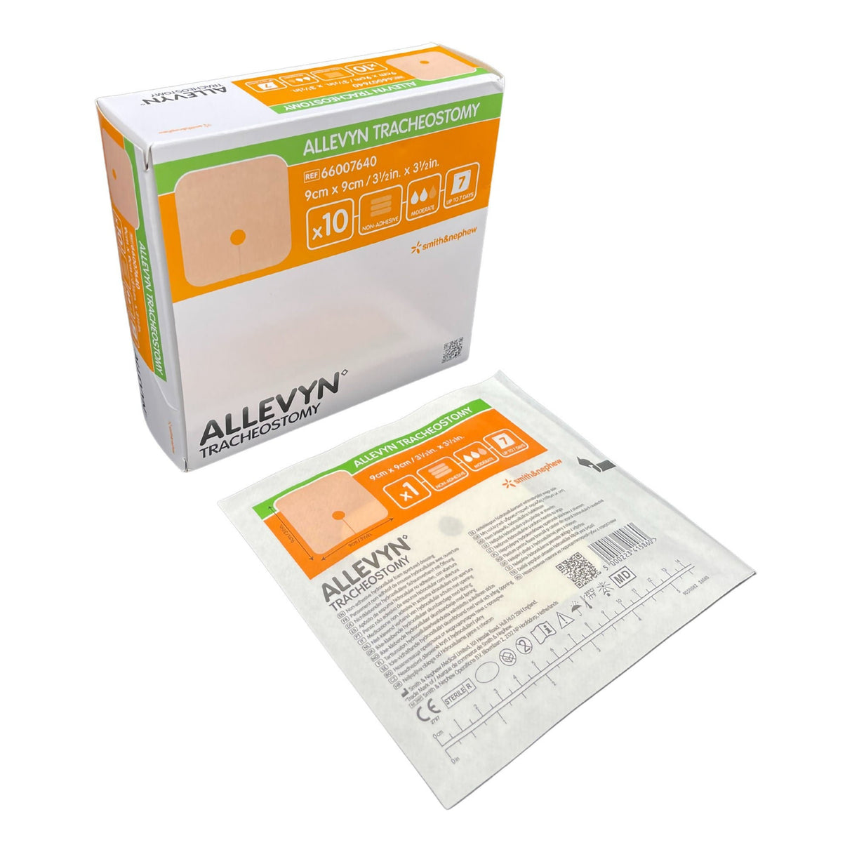 Smith & Nephew Allevyn Tracheostomy Nonadhesive Foam Dressing, Sterile, 3 1/2" x 3 1/2" - 66007640 - LL Medico