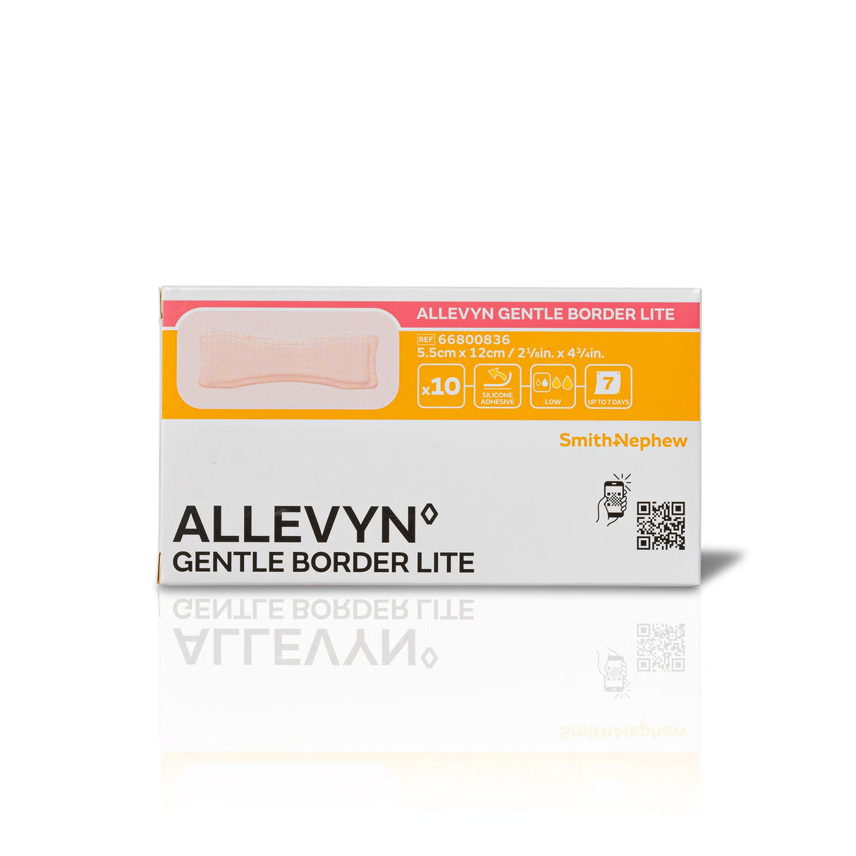 Smith & Nephew Allevyn Gentle Border Lite, 5.5 x 12 Centimeter