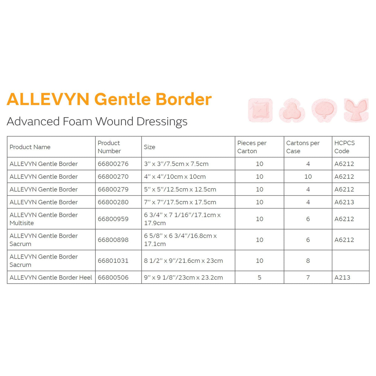 Smith & Nephew Allevyn Gentle Border Multisite, 17.1 x 17.9 Centimeter