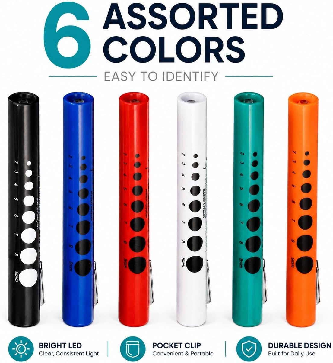 Bovie Disposable Penlight with Pupil Gauge, 6 Count