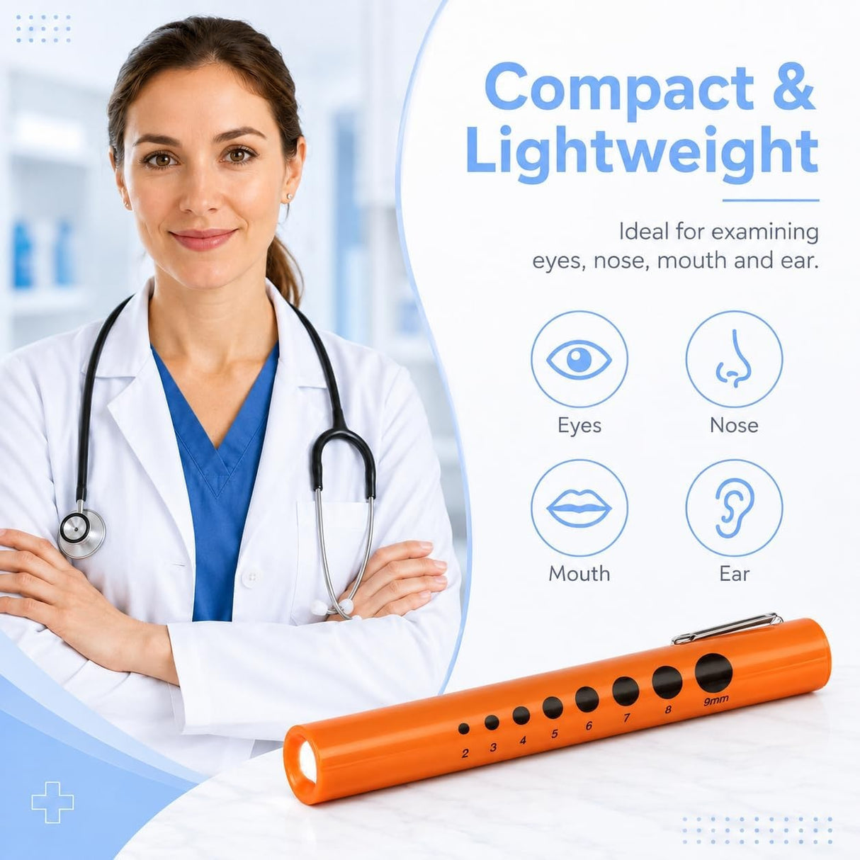 Bovie Disposable Penlight with Pupil Gauge, 6 Count