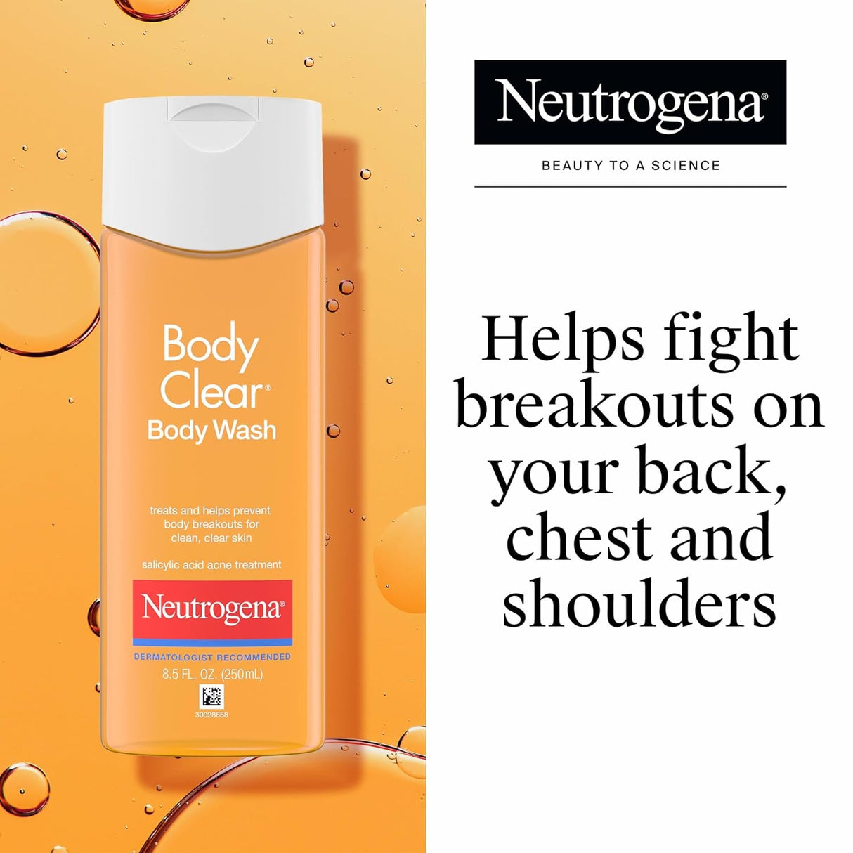 Neutrogena Body Clear Acne Body Wash Liquid, 8.5 fl oz