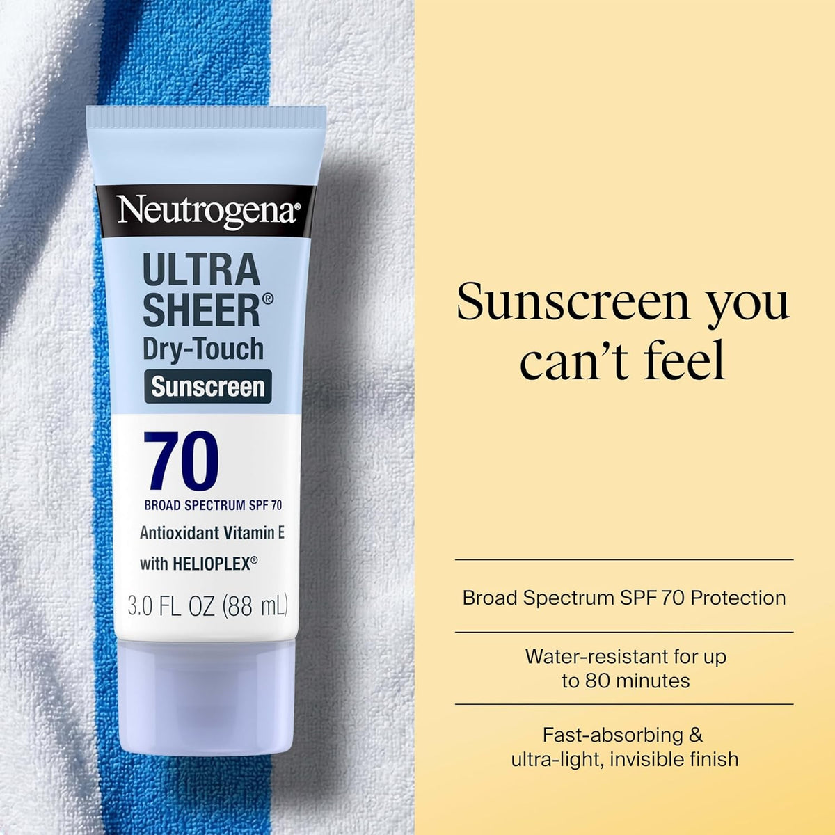 Neutrogena Ultra Sheer Dry-Touch Sunscreen SPF 70 Lotion, 3 fl oz