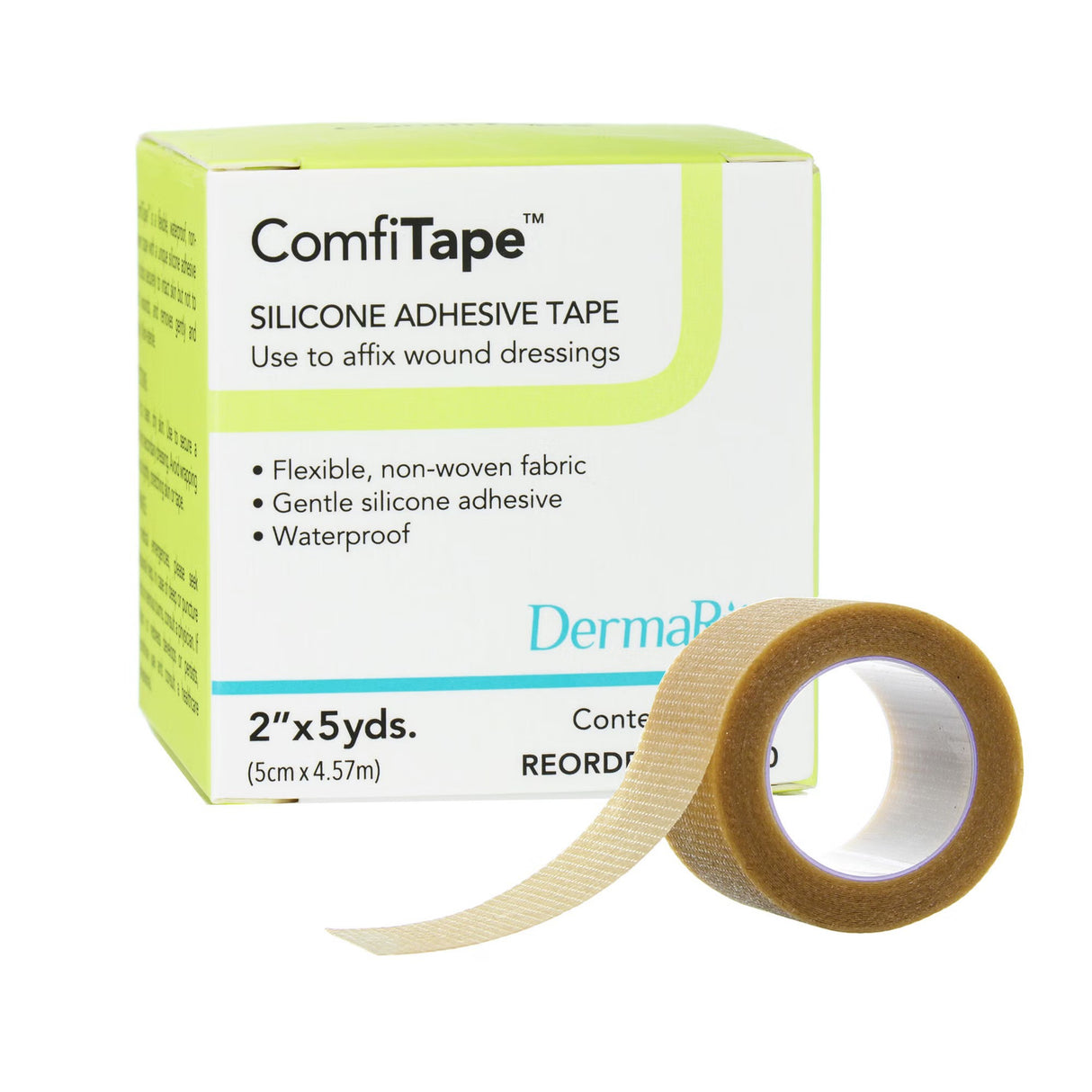 ComfiTape Silicone Medical Tape, 2 Inch x 5 Yard, Tan