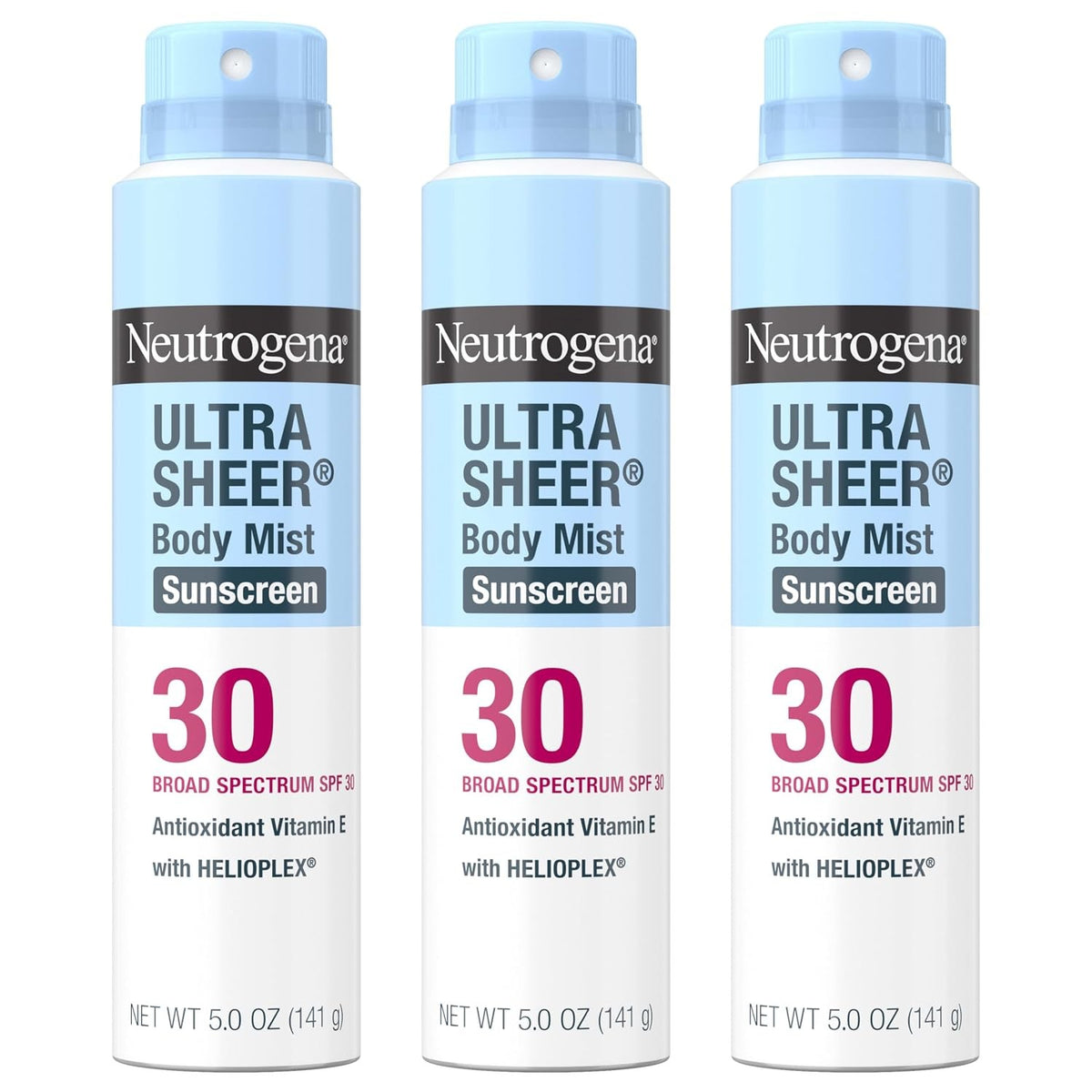 Neutrogena Ultra Sheer Body Mist Sunscreen Spray SPF 30, 5 oz