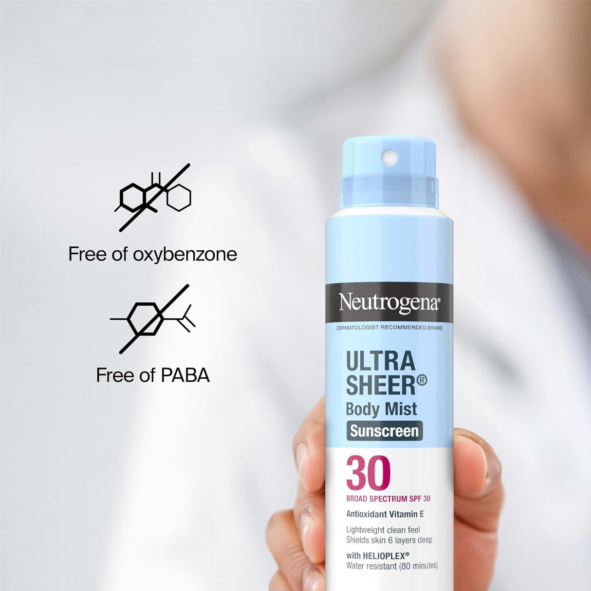 Neutrogena Ultra Sheer Body Mist Sunscreen Spray SPF 30, 5 oz