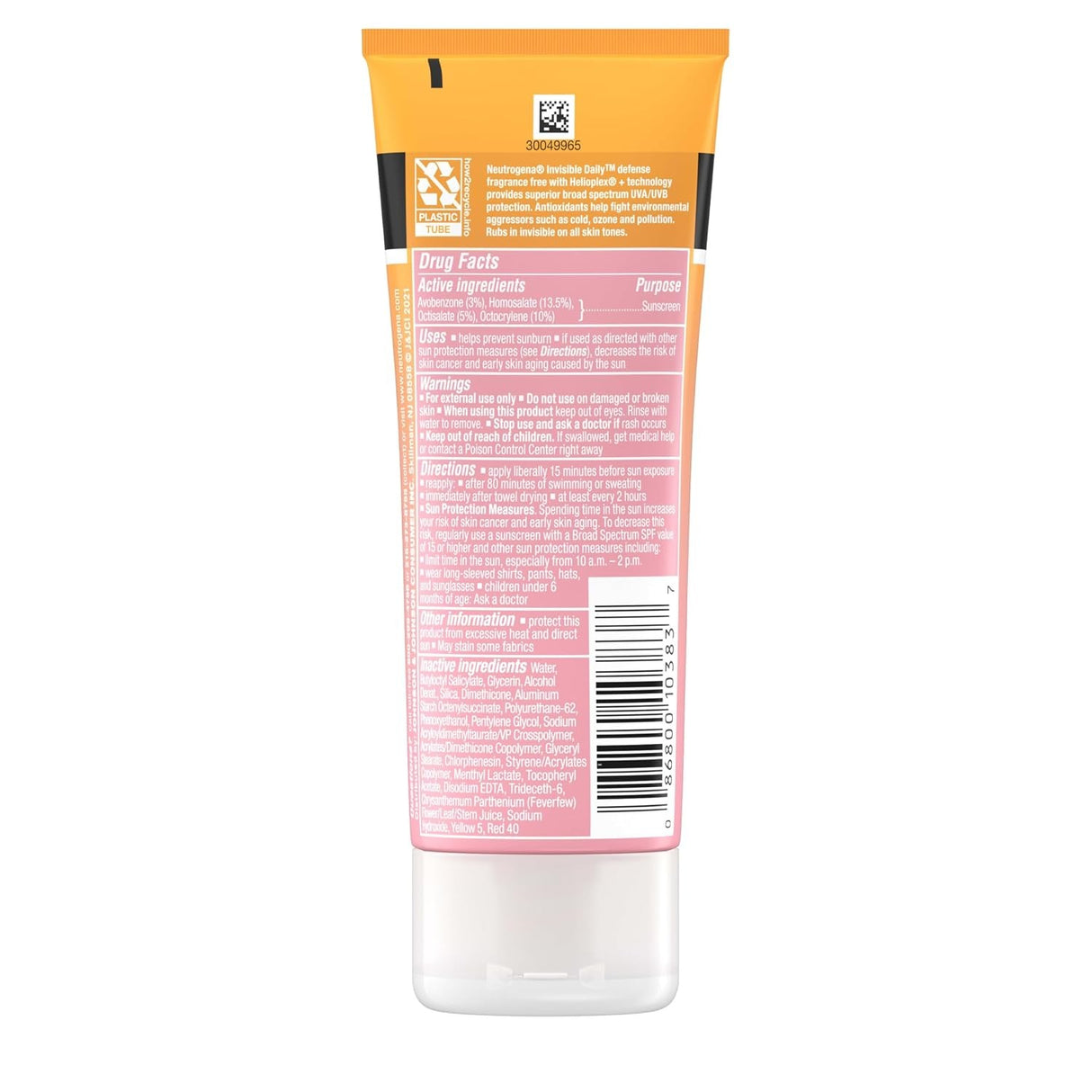 Neutrogena Invisible Daily Defense Sunscreen Lotion SPF 60+, Fragrance Free, 3 fl oz