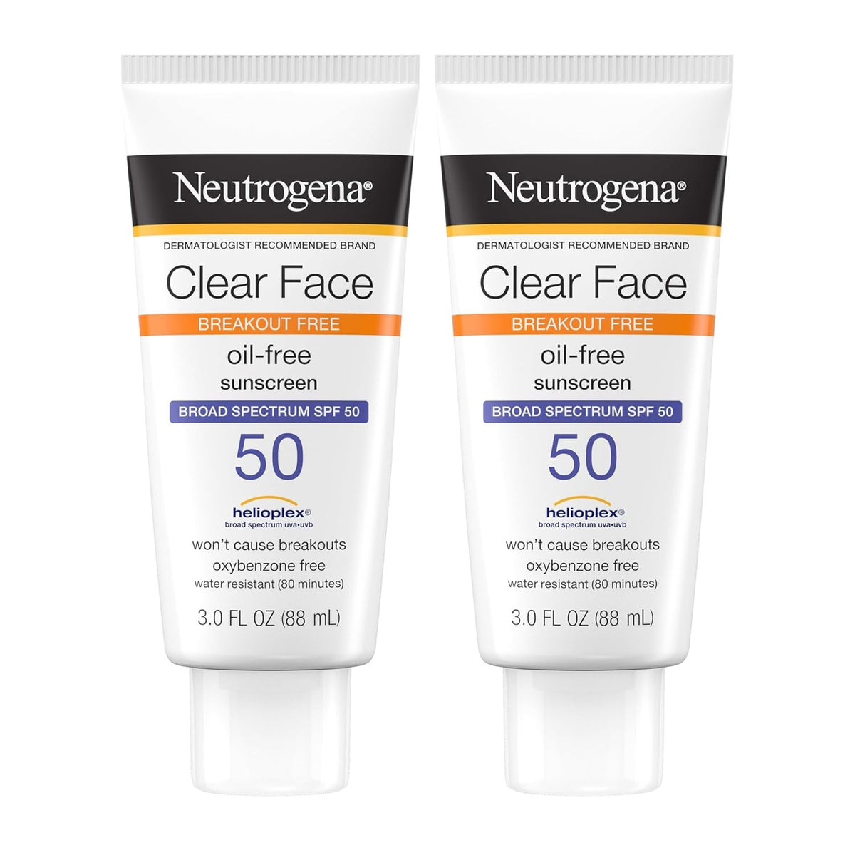 Neutrogena Clear Face Oil-Free Sunscreen Lotion, SPF 50, 3 fl oz
