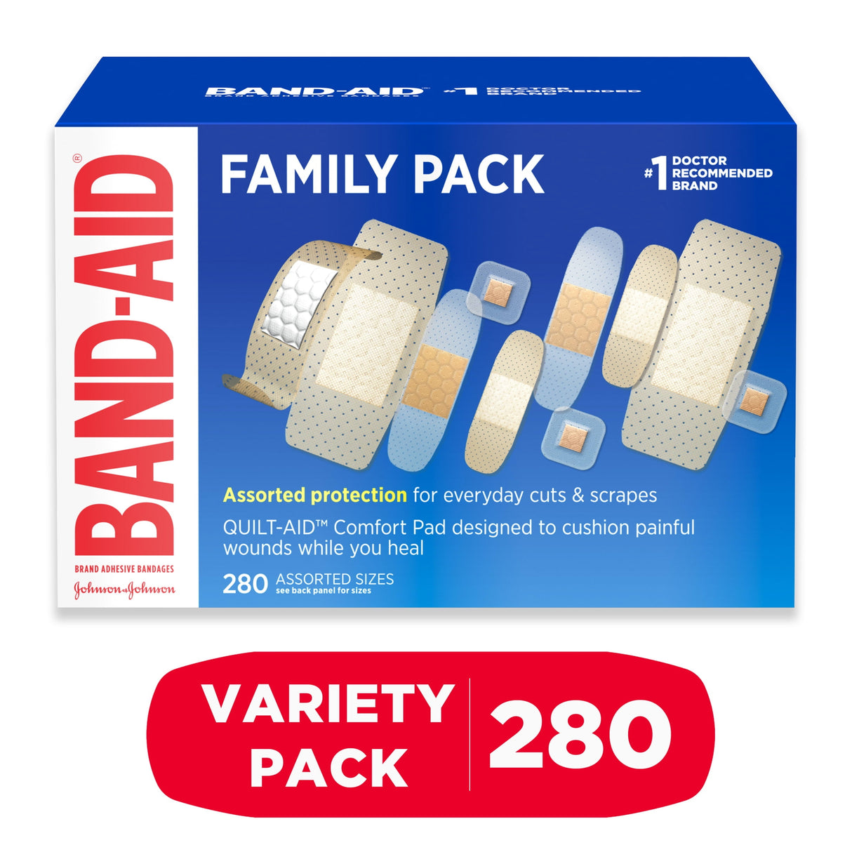 Band-Aid Adhesive Bandages Variety Pack, Assorted Sizes