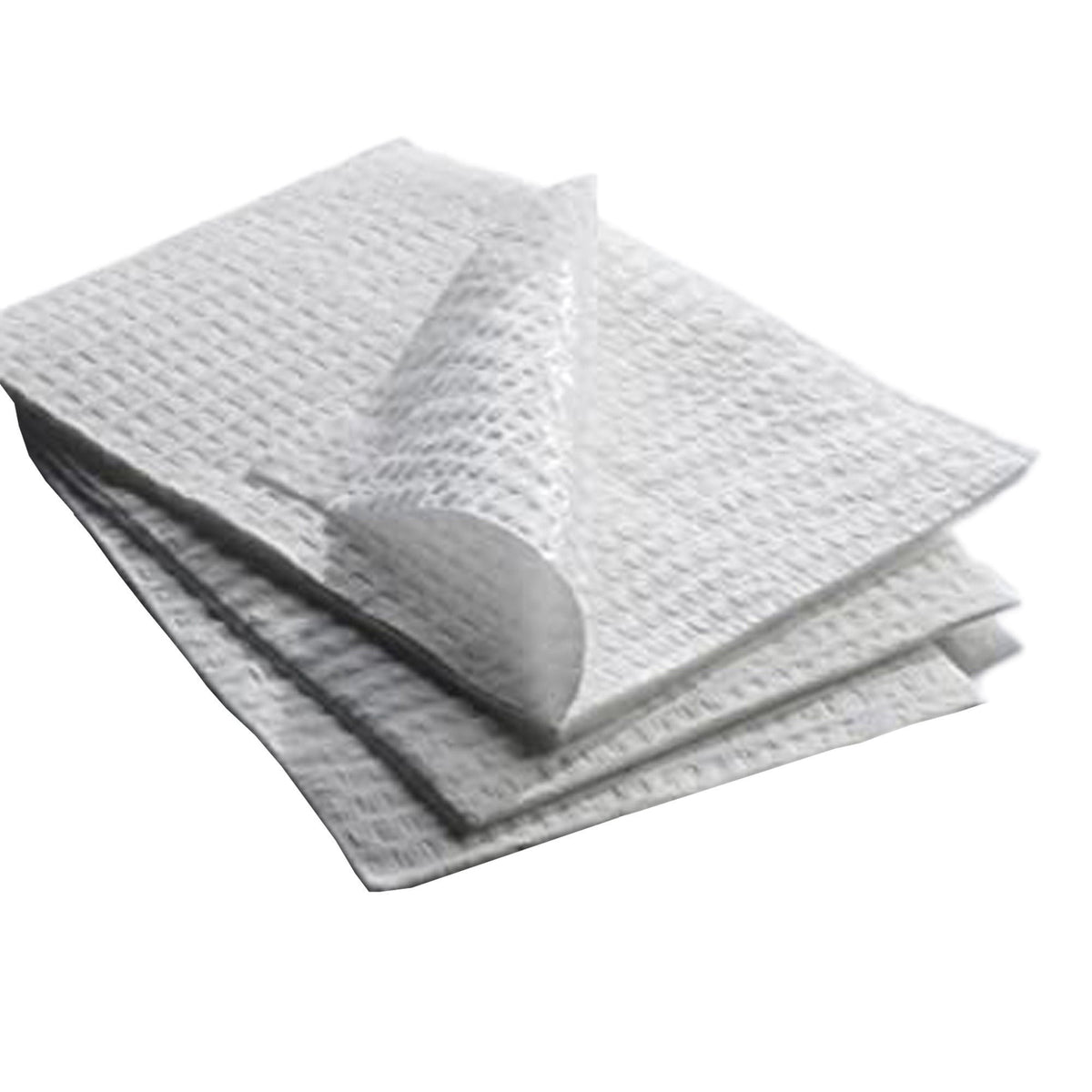 Graham Medical Procedure Towel, Nonsterile White, 17 x 18", 2-Ply Tissue / Poly Backing, Waffle Embossed, Non-Radiopaque - 70186N - LL Medico