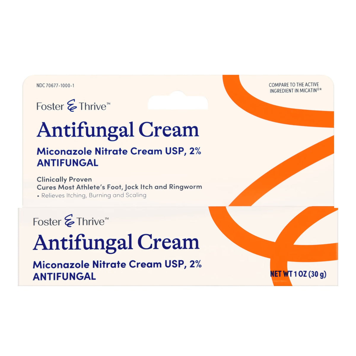 Foster & Thrive Antifungal Cream, Miconazole Nitrate 2%, 1 oz Tube - 70677100001 - LL Medico