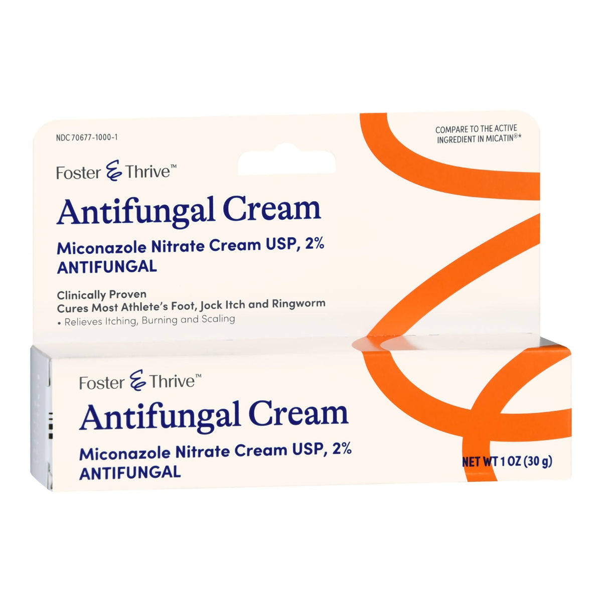 Foster & Thrive Antifungal Cream, Miconazole Nitrate 2%, 1 oz Tube - 70677100001 - LL Medico