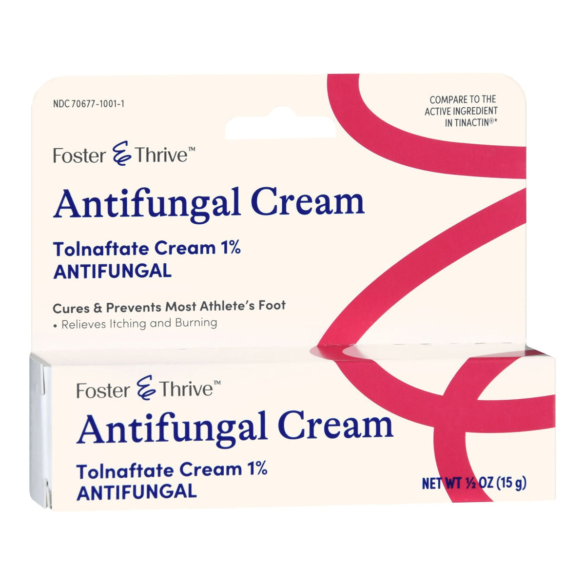 Foster & Thrive Antifungal Cream, Tolnaftate 1%, 0.5 oz Tube - 70677100101 - LL Medico