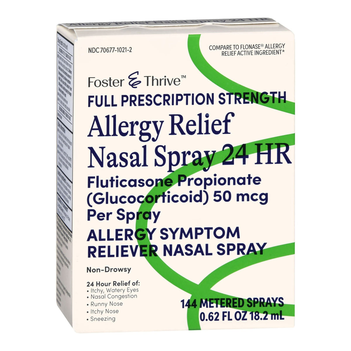 Foster & Thrive Allergy Relief Nasal Spray, Fluticasone Propionate 50 mcg, 24 Hour - 70677102102 - LL Medico