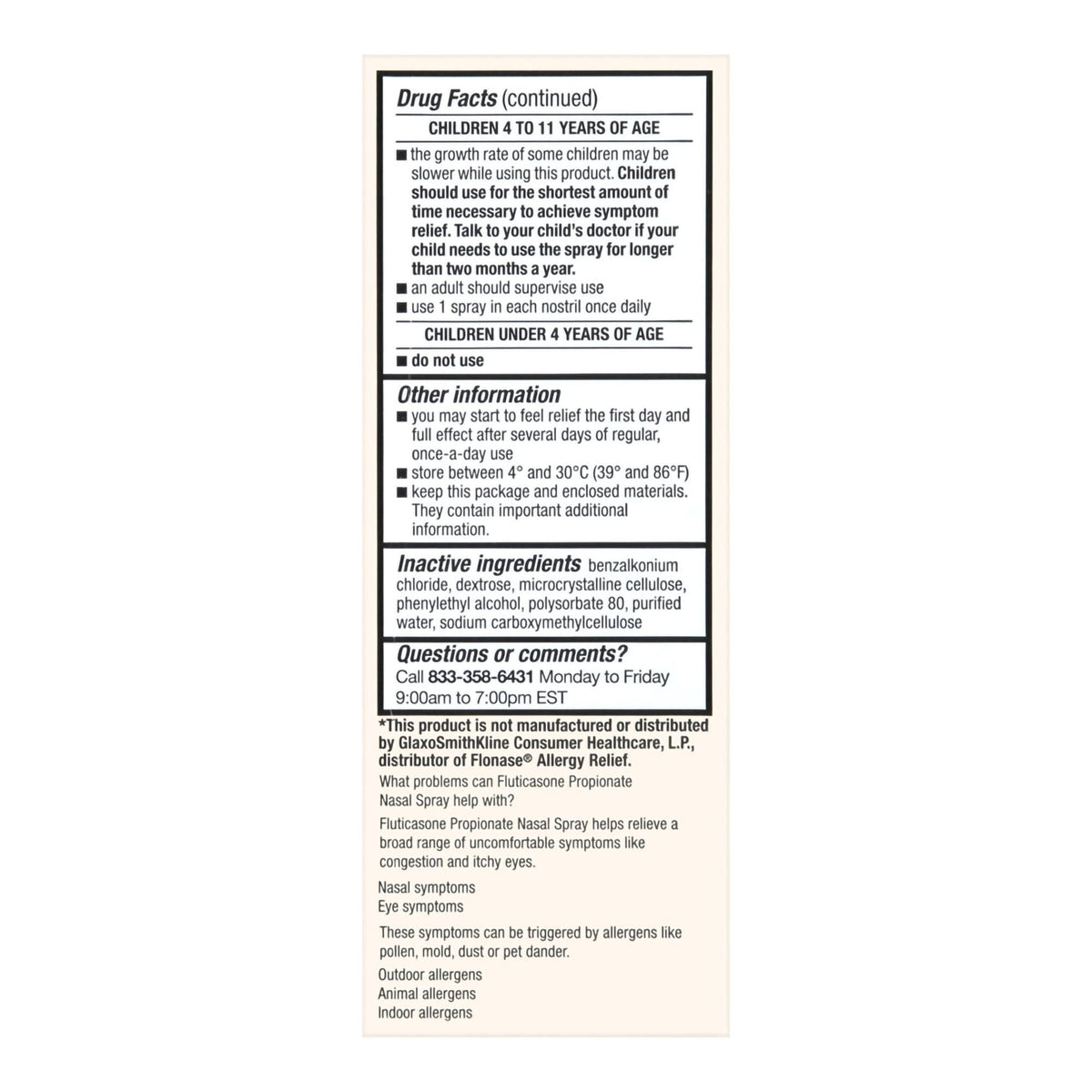 Foster & Thrive Allergy Relief Nasal Spray, Fluticasone Propionate 50 mcg, 24 Hour - 70677102102 - LL Medico