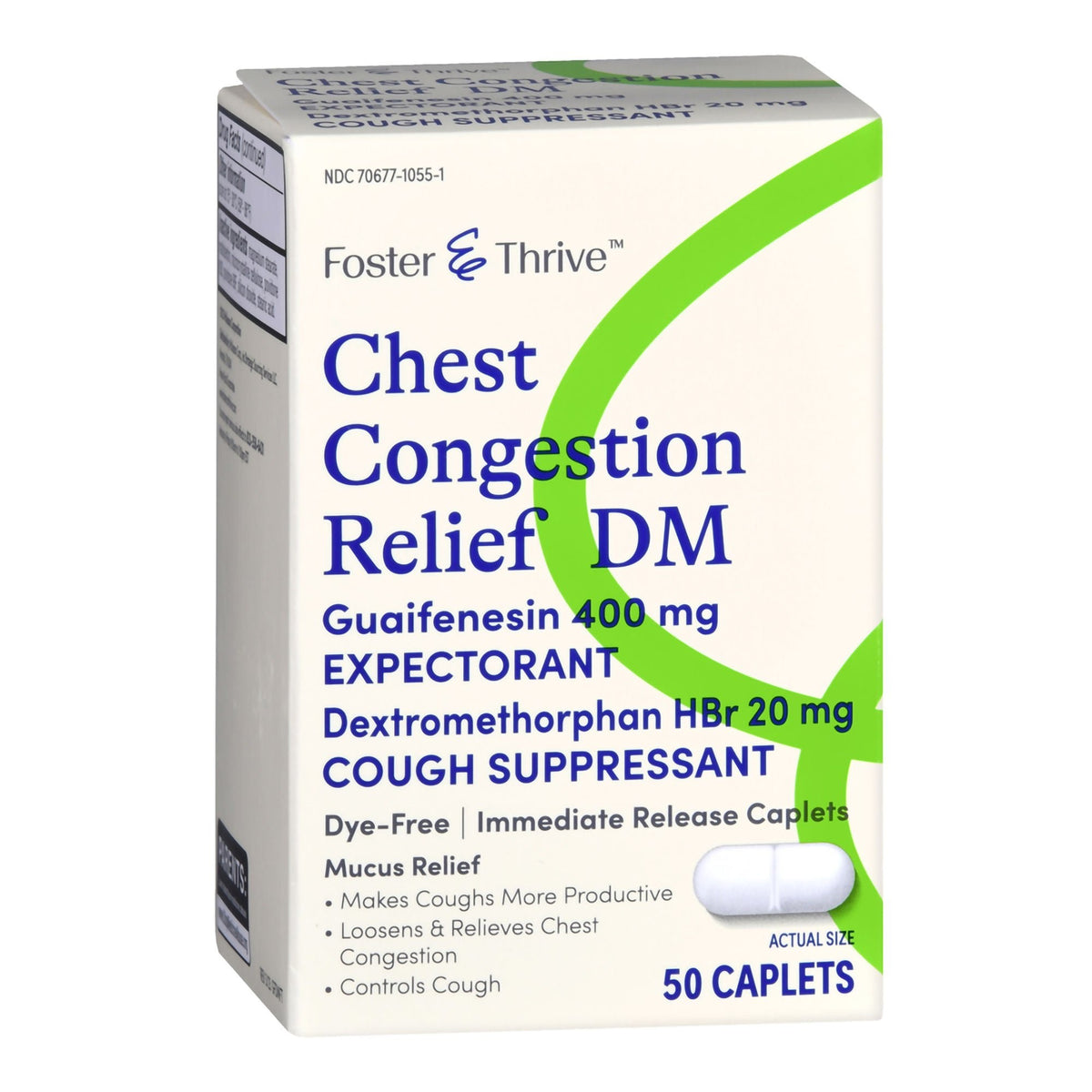 Foster & Thrive Chest Congestion Relief DM, Guaifenesin 400 mg / Dextromethorphan HBr 20 mg, Tablet - 70677105501 - LL Medico