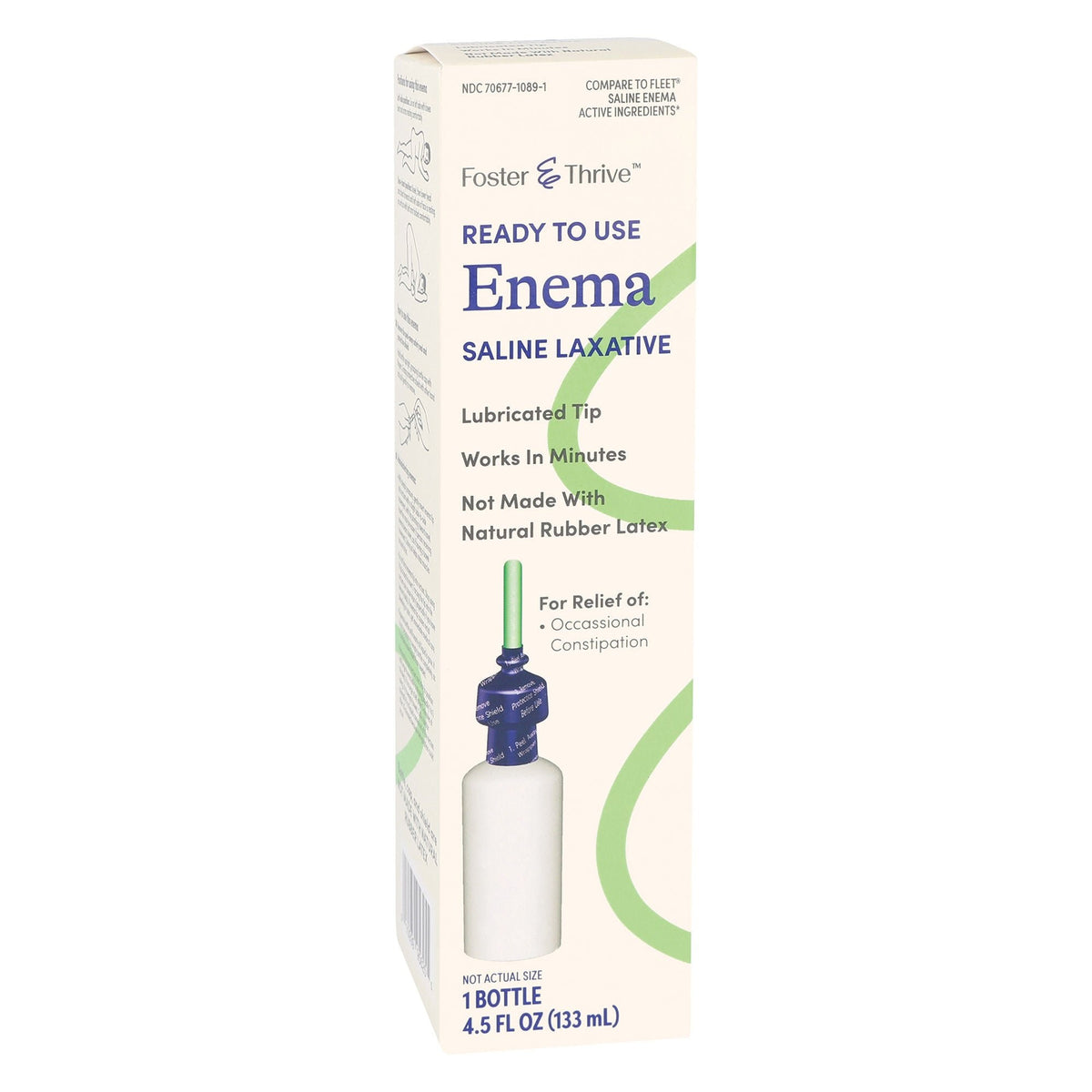 Foster & Thrive Ready to Use Enema Saline Laxative, 19 g/7 g, 4.5 oz - 70677108901 - LL Medico