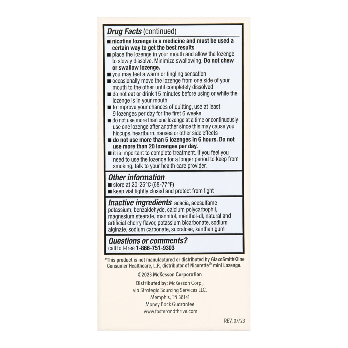 Foster & Thrive Nicotine Polacrilex Lozenges, 4 mg, Cinnamon, Stop Smoking Aid - 70677117701 - LL Medico