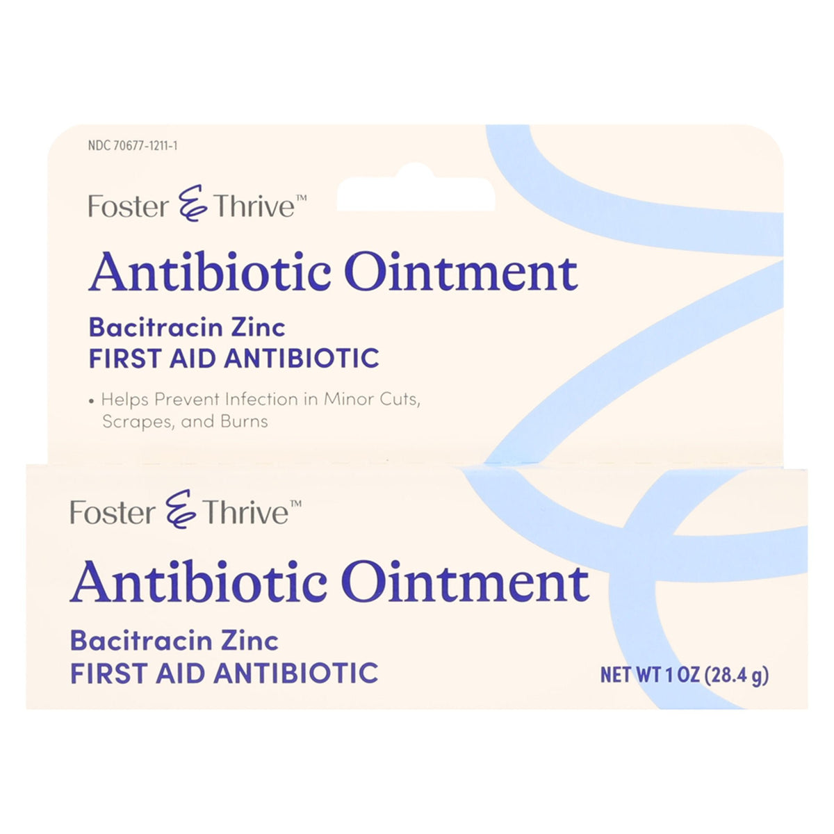 Foster & Thrive Bacitracin Zinc Antibiotic Ointment, 1 oz Tube - 70677121101 - LL Medico