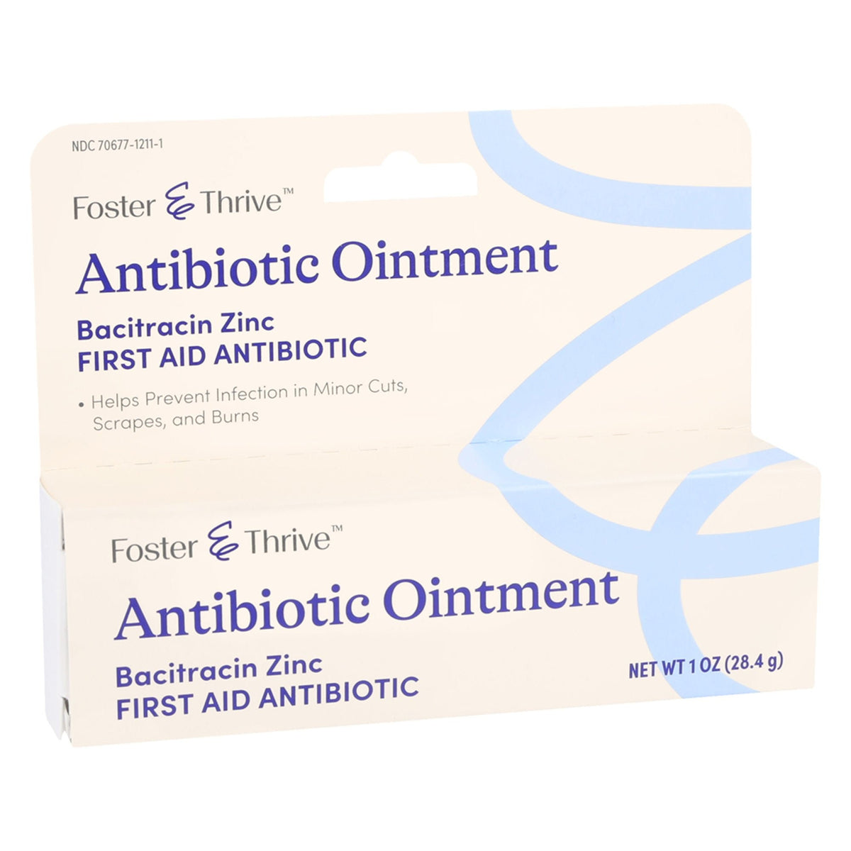Foster & Thrive Bacitracin Zinc Antibiotic Ointment, 1 oz Tube - 70677121101 - LL Medico