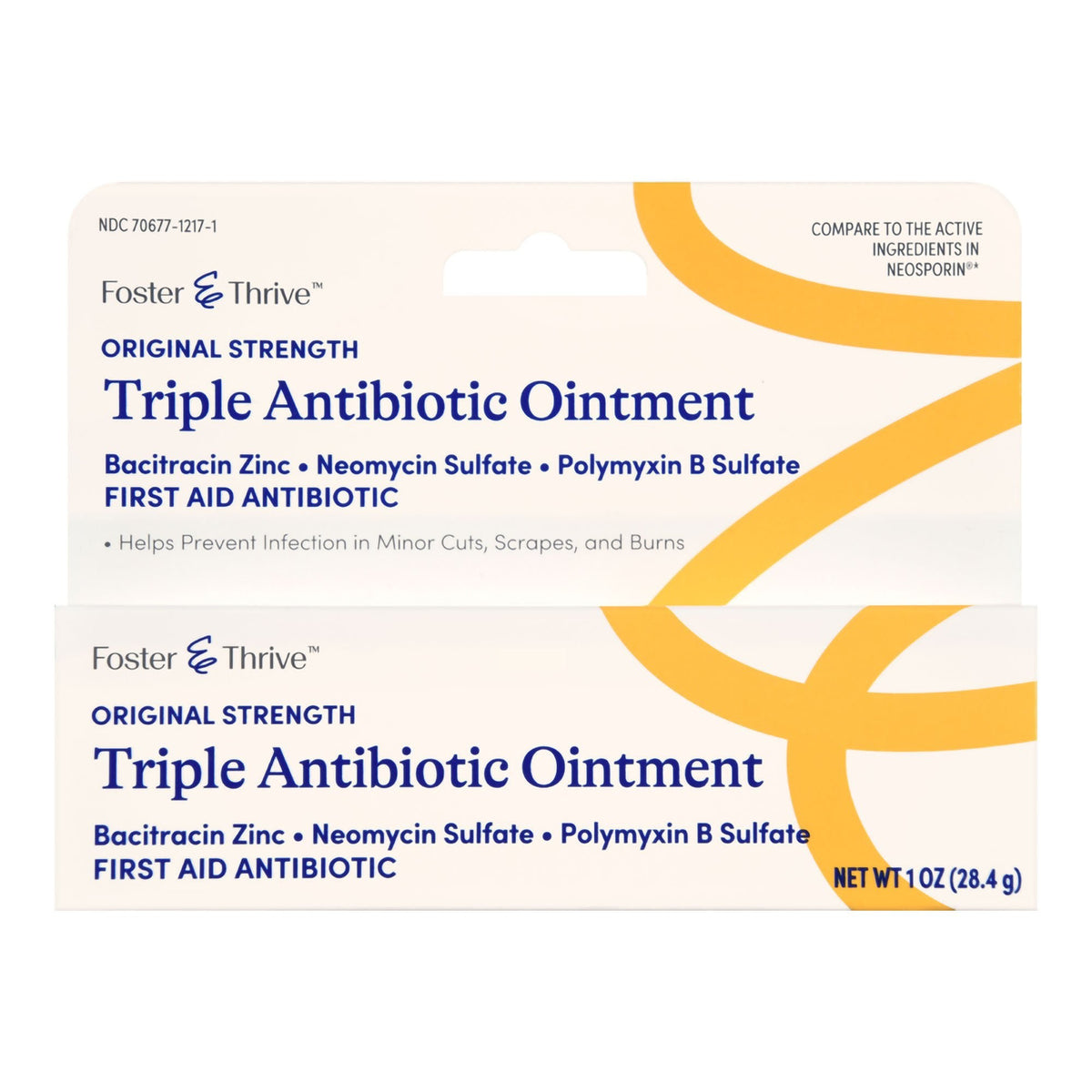 Foster & Thrive Triple Antibiotic Ointment, Bacitracin / Neomycin / Polymyxin B, 1 oz Tube - 70677121701 - LL Medico