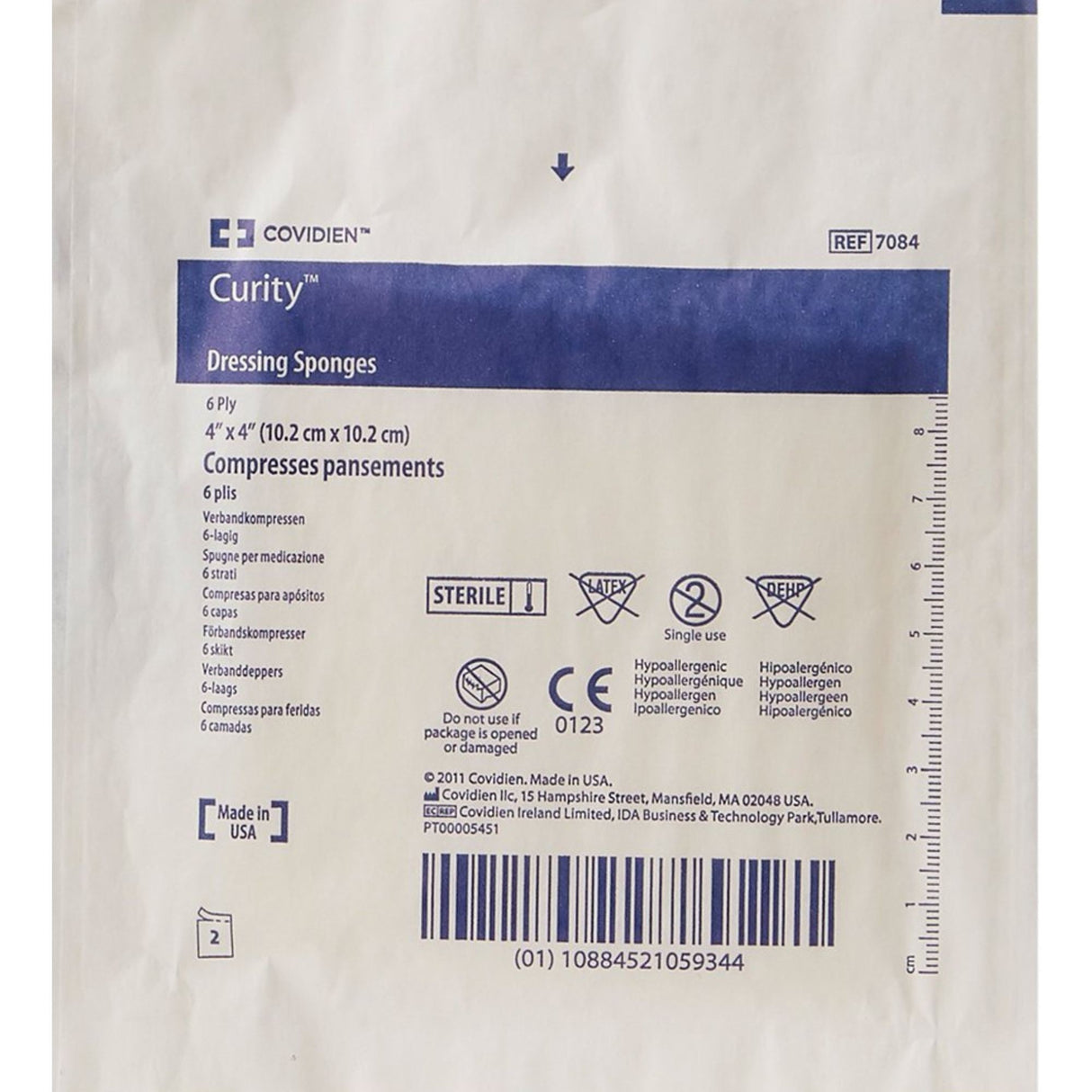 Cardinal Health Curity Sterile Nonwoven Sponge, 4 x 4 Inch, 6-Ply