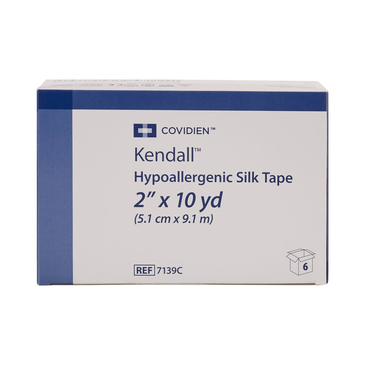 Cardinal Health Kendall Hypoallergenic Silk-Like Cloth Medical Tape, 2 Inch x 10 Yard, White