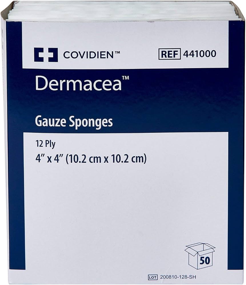 Dermacea Sterile Gauze Sponge, 4 x 4 Inch, 12-Ply