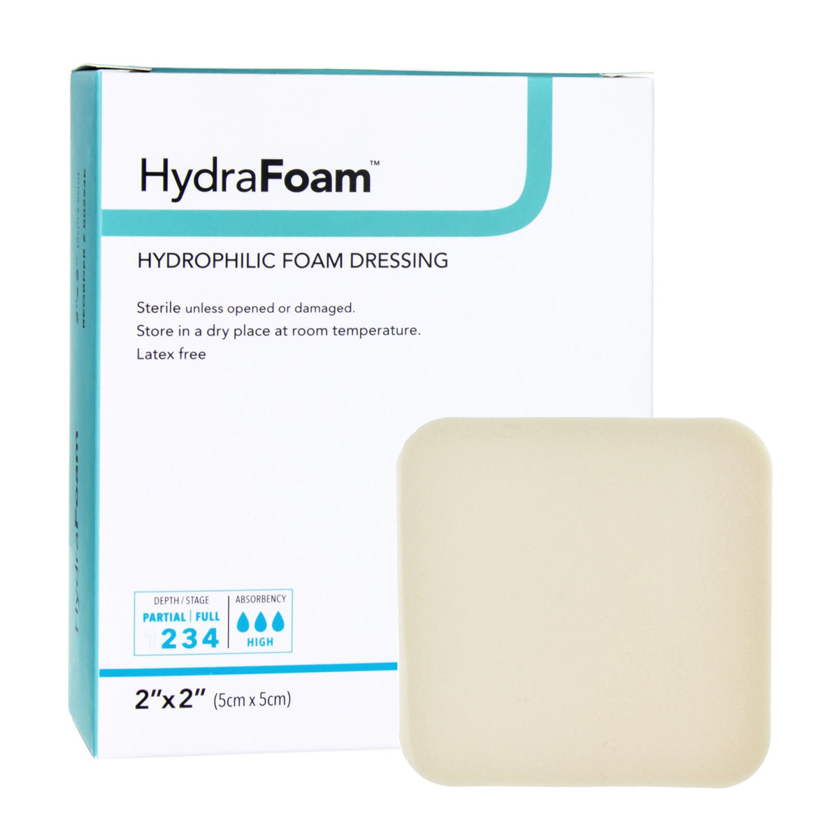 Dermarite HydraFoam Foam Dressing, Non-Adhesive Square Sterile Waterproof - 00294E - LL Medico