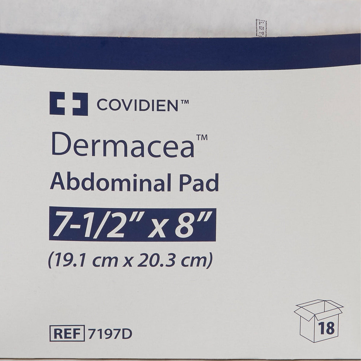 Dermacea Abdominal Pad, Sterile, 7.5" x 8", White, Nonwoven Fluff - 7197D - LL Medico