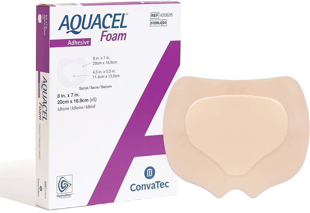 ConvaFoam Silicone Adhesive Foam Dressing, 7 x 8 Centimeter Sacral