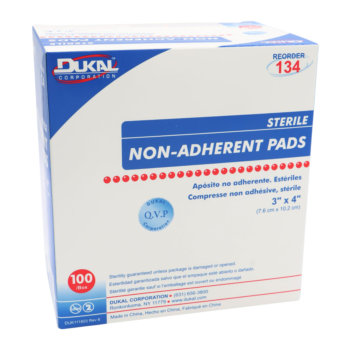 American White Cross Nonadherent Dressing, 3 x 4 Inch