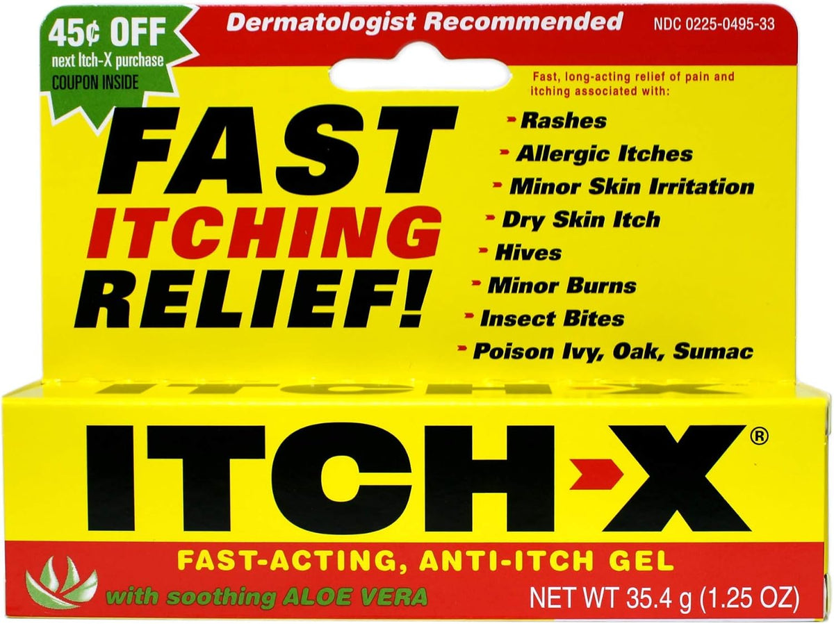 Itch-X Anti-Itch Gel, Benzyl Alcohol 10% / Pramoxine 1%, 1.25 oz Tube - 00225049533 - LL Medico