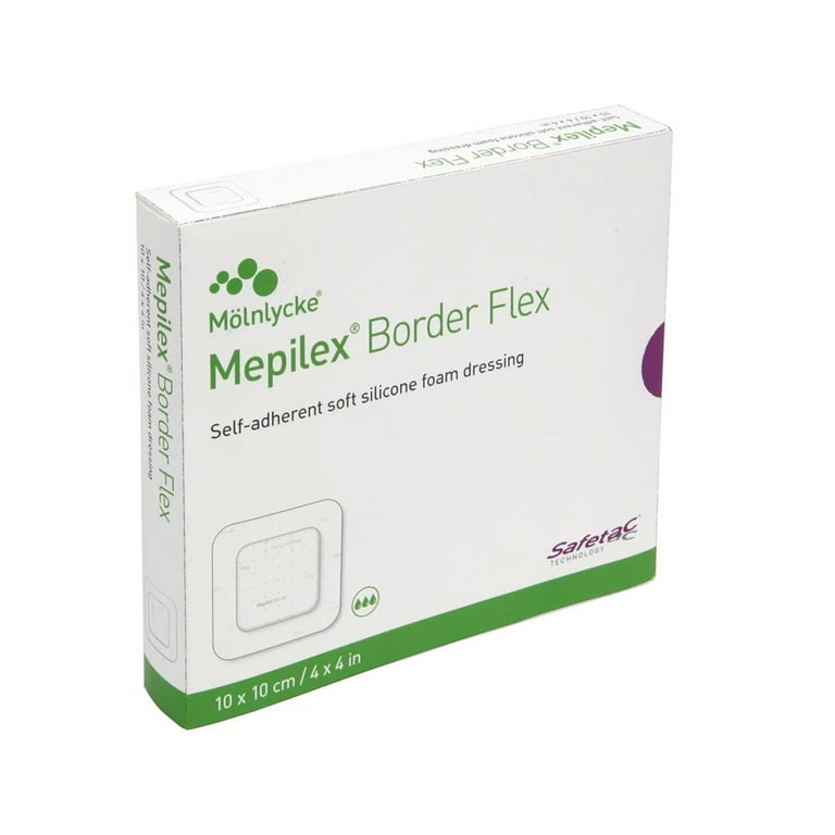 Mepilex Border Flex Adhesive with Border Foam Dressing, 4 x 4 Inch