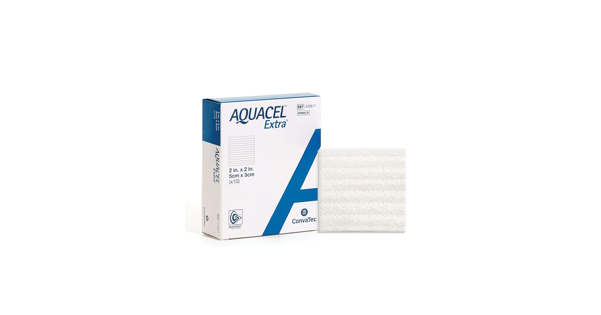 ConvaTec Aquacel Extra Gelling Fiber Wound Dressing, 2 × 2 Inch