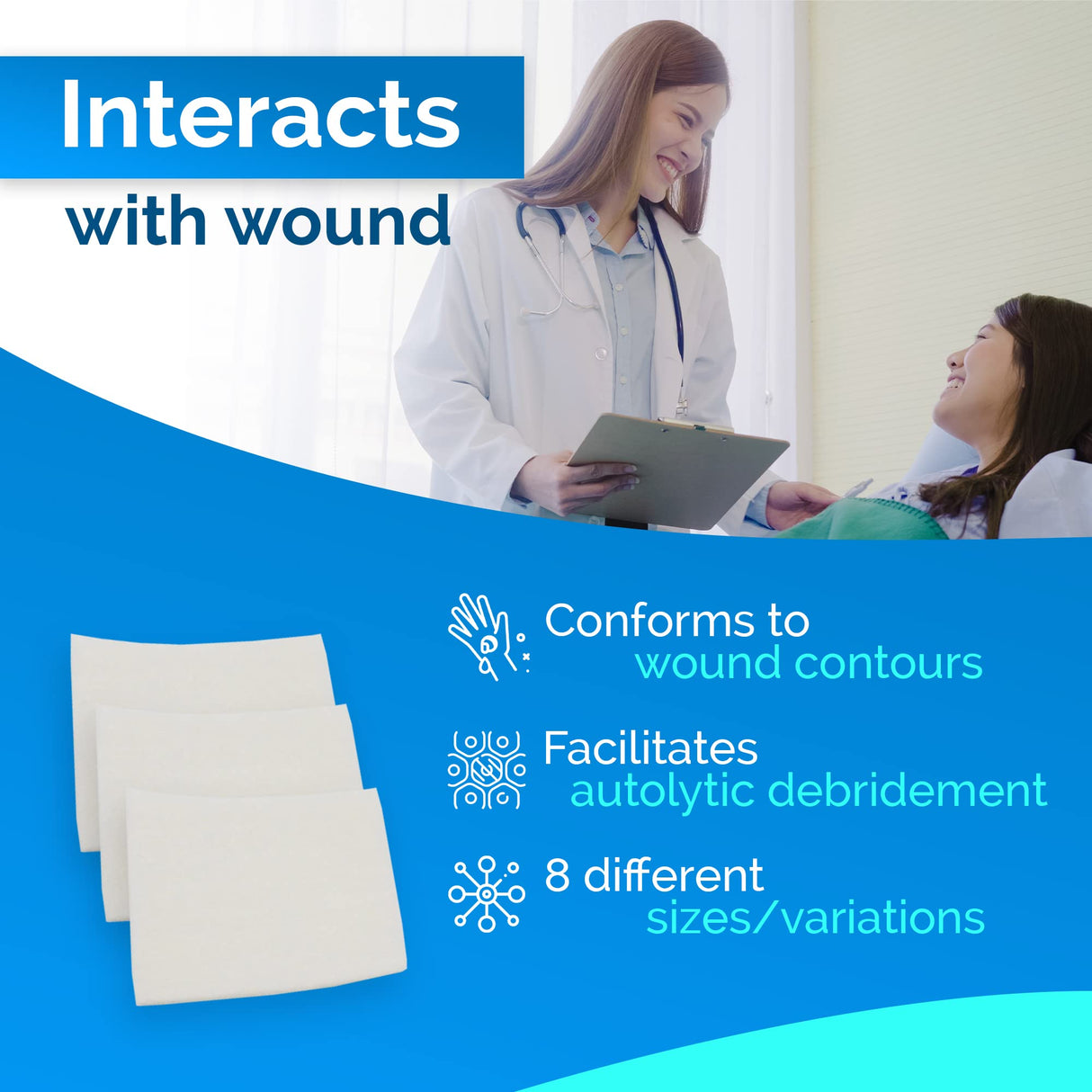 Simpurity Calcium Alginate Wound Dressing, Sterile, 2" x 2"