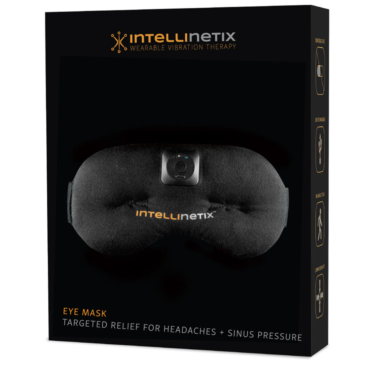 Intellinetix Vibration Therapy Mask, One Size Fits Most, Black - 7236 - LL Medico