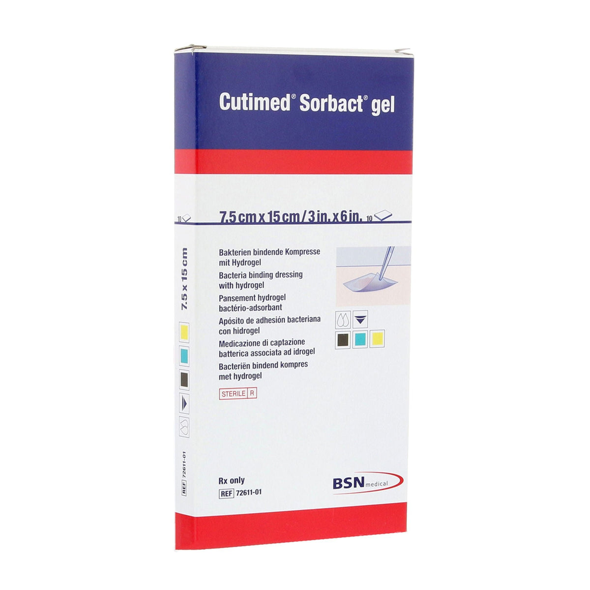 Cutimed Sorbact Hydrogel Wound Dressing, Sheet, 3 x 6", Clear, Gel, Sterile - 7261113-Single - LL Medico
